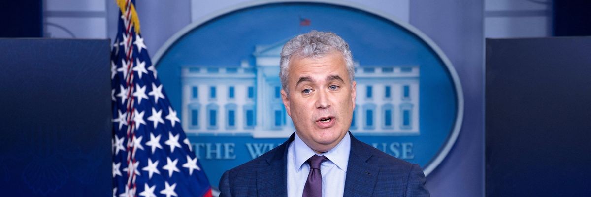 Jeff Zients speaks during a press briefing