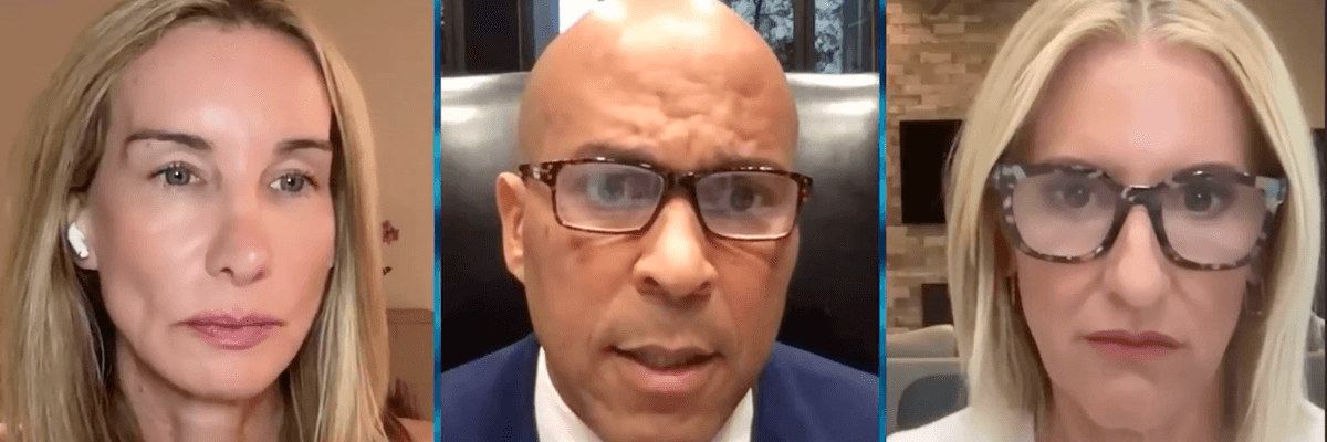 Jennifer Welch (L) and Angie Sullivan (R) interviewed Sen. Cory Booker (D-NJ)