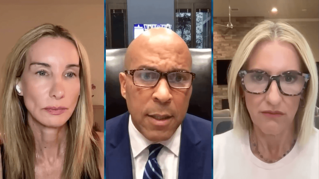 Jennifer Welch (L) and Angie Sullivan (R) interviewed Sen. Cory Booker (D-NJ)