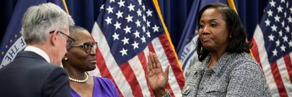 Jerome Powell Takes Oath Of Office For Second Term As Chair Of The Federal Reserve