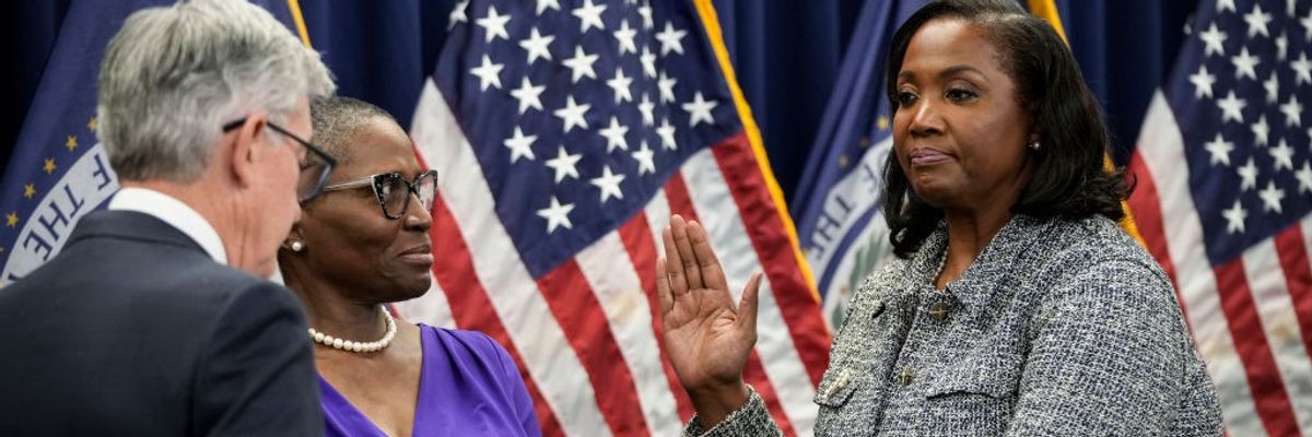 Jerome Powell Takes Oath Of Office For Second Term As Chair Of The Federal Reserve