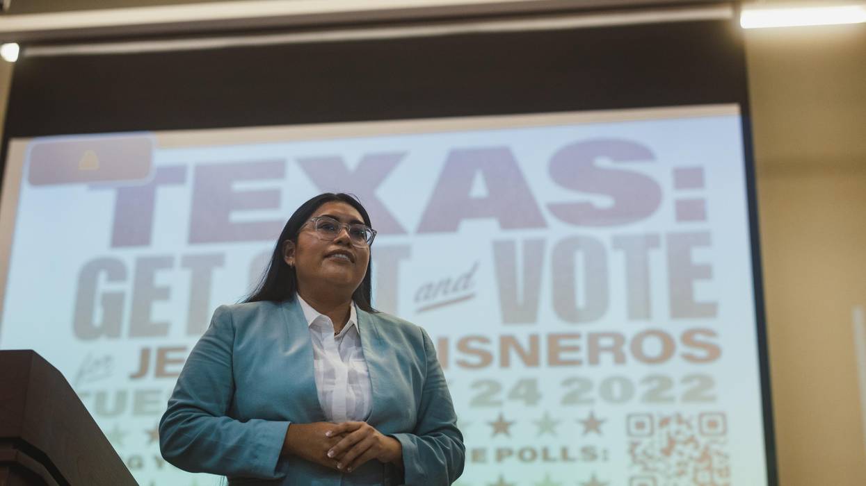 Jessica Cisneros speaks at an event