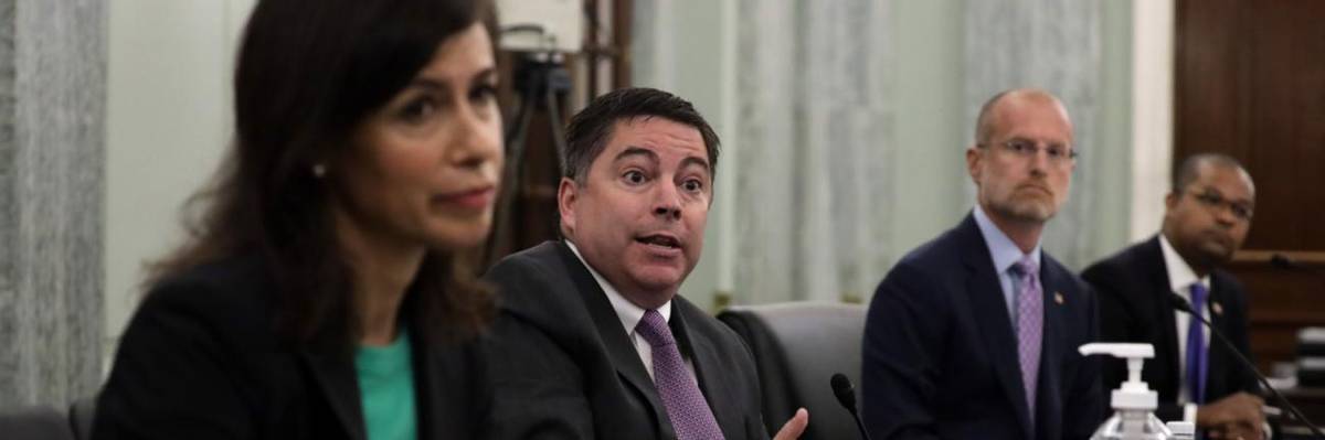 Jessica Rosenworcel, chair of the FCC, testifies before Congress.