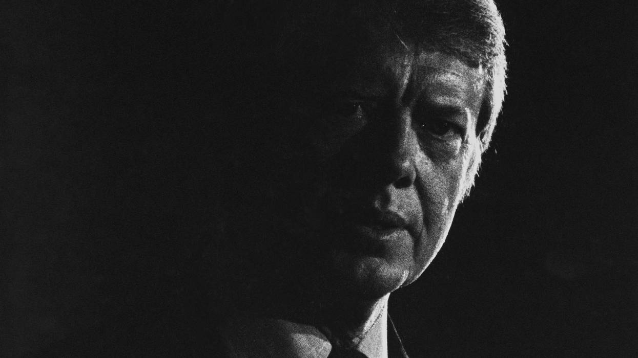 Jimmy Carter at event in which promised draft pardon.