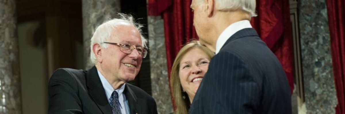 Backing Bernie's Bold Vision, Biden Knocks Hillary's "No We Can't" Mantra