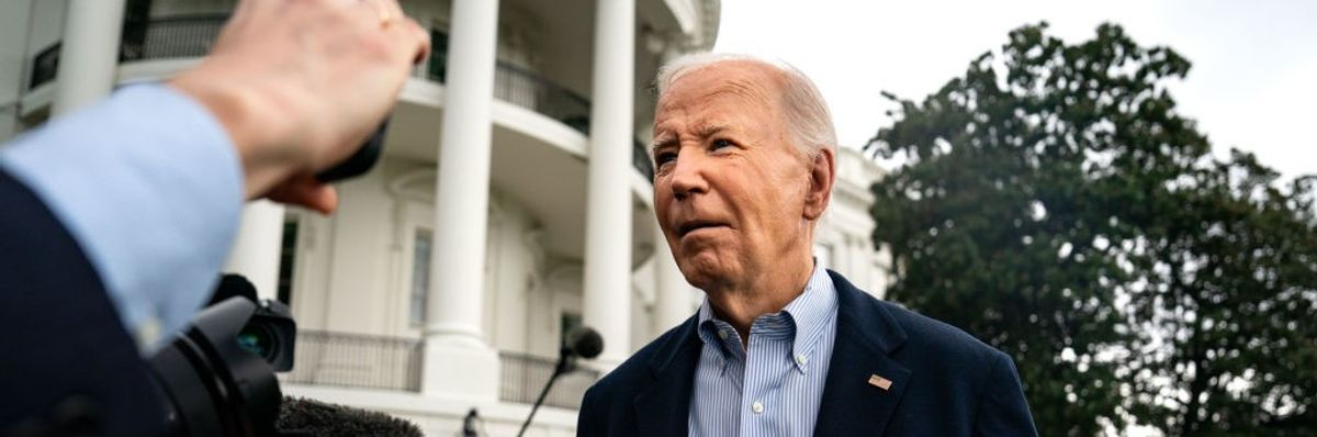 Joe Biden outside the White House