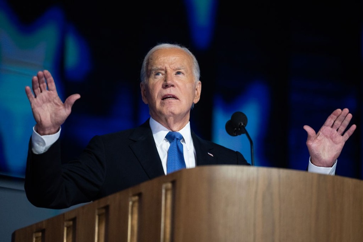 Joe Biden speaks at the 2024 Democratic Convention in Chicago