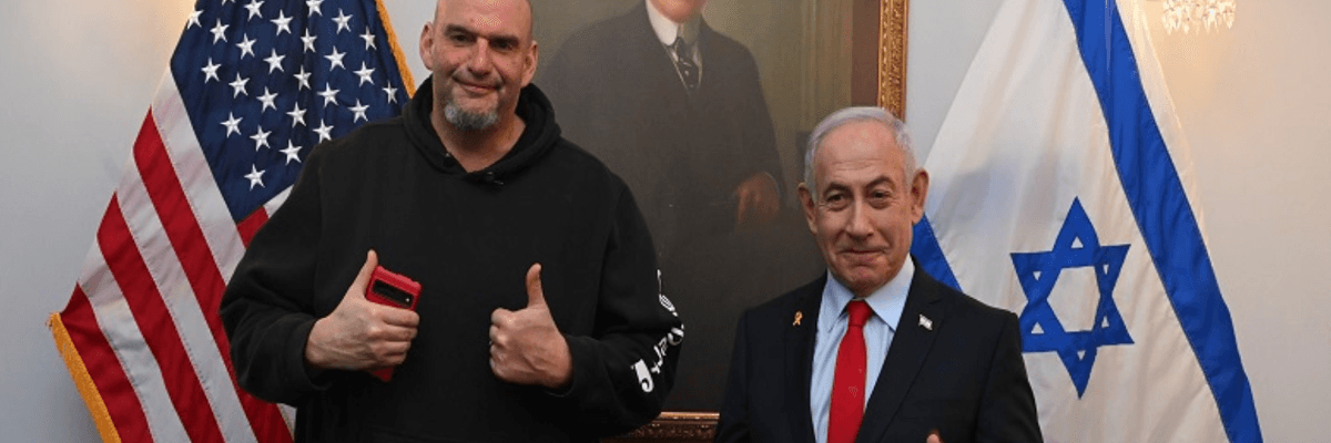 John Fetterman and Benjamin Netanyahu meet