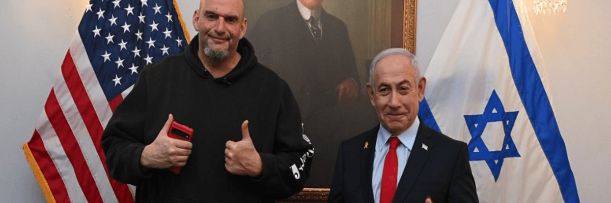 John Fetterman and Benjamin Netanyahu meet