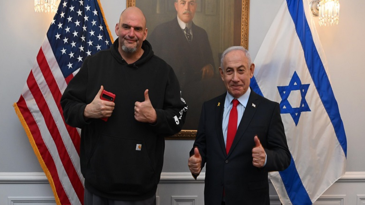 John Fetterman and Benjamin Netanyahu meet