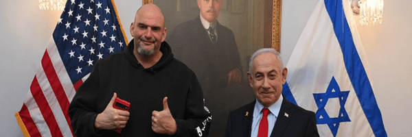 John Fetterman and Benjamin Netanyahu meet
