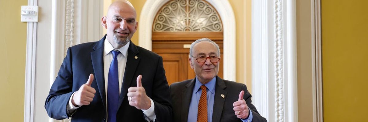 John Fetterman and Chuck Schumer.