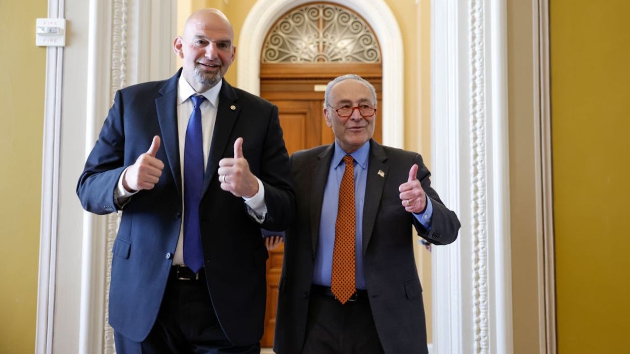 John Fetterman and Chuck Schumer.