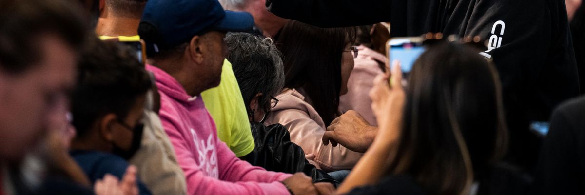 John Fetterman greets supporters