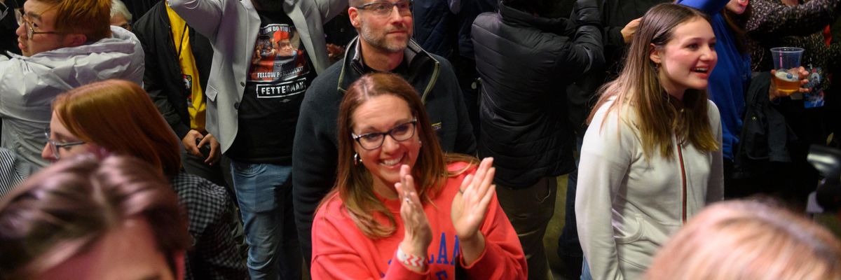 John Fetterman supporters attend an election event