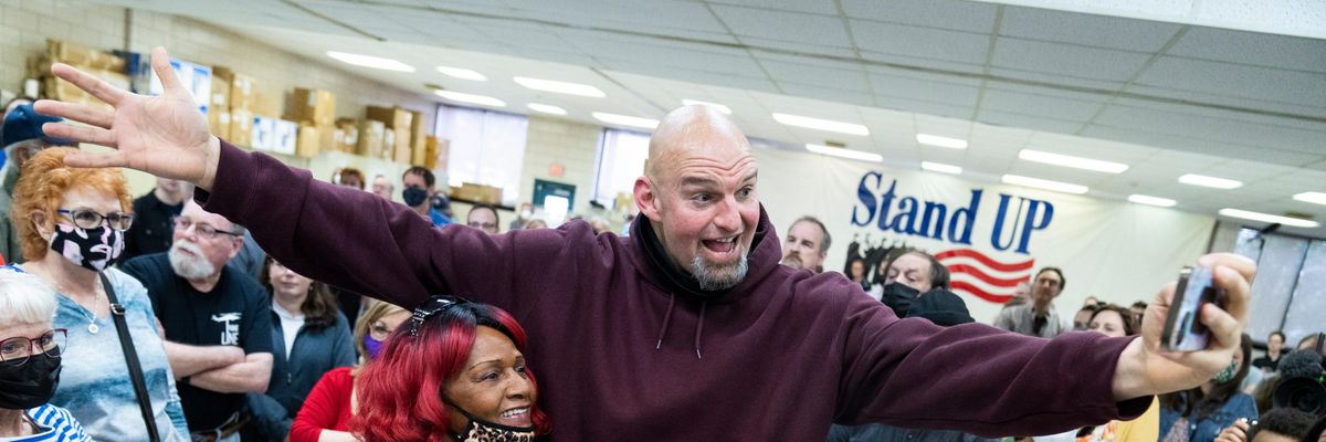 John Fetterman with supporters