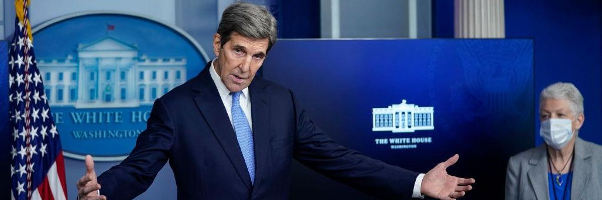 John Kerry in the White House briefing room.