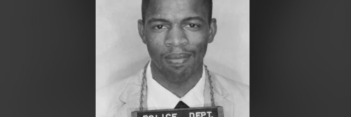 John Lewis' smiling 1961 mugshot after being arrested for using a "white" bathroom in Mississippi