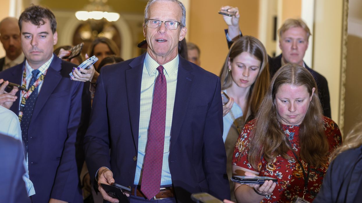 John Thune speaks to the press.