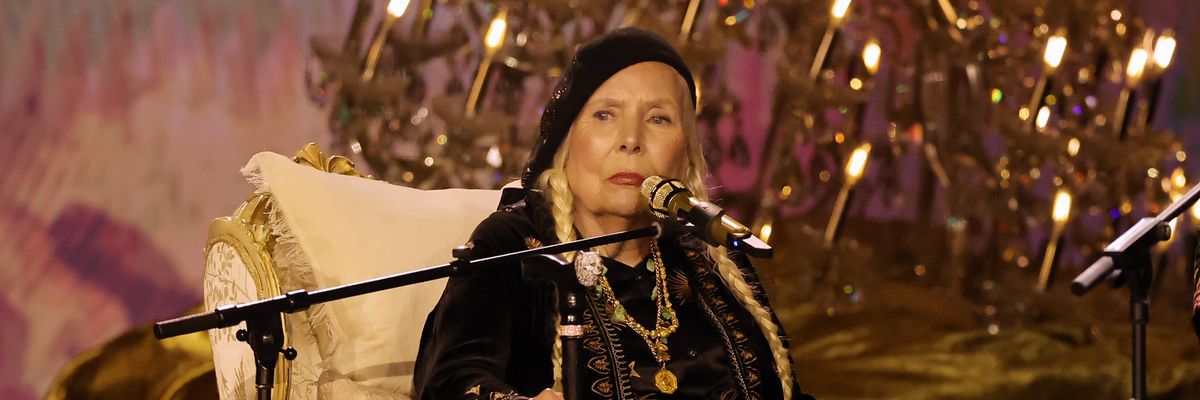 Joni Mitchell performs onstage