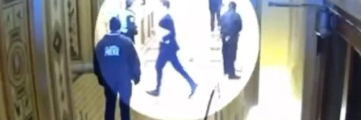 Josh Hawley runs away from rioters during the Jan. 6 attack on the Capitol