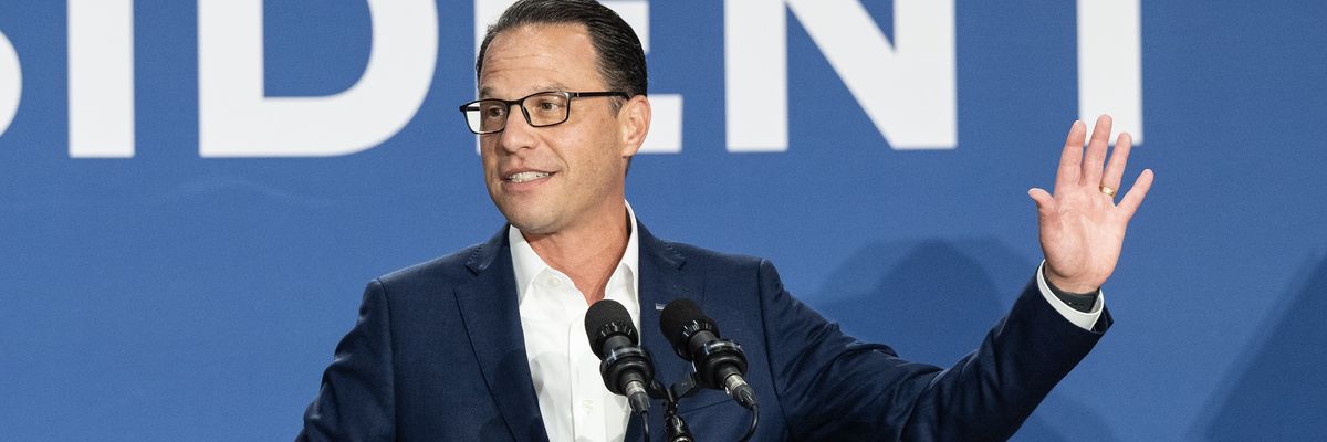 Josh Shapiro, Governor of Pennsylvania speaks during a rally