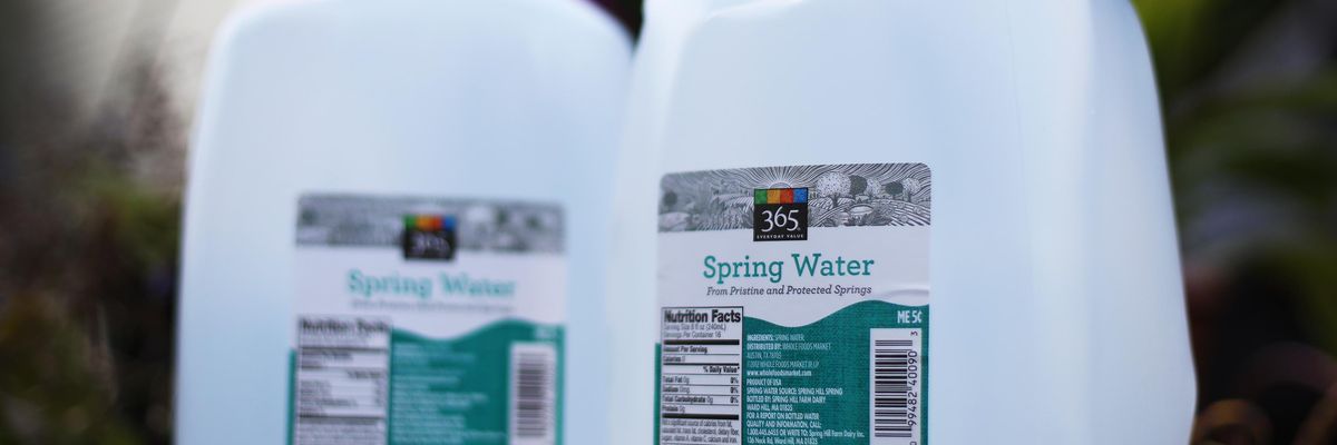 Jugs of 365-branded water are pictured in Haverhill, Massachusetts on July 26, 2019.