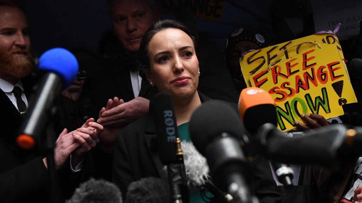 Julian Assange's partner Stella Moris speaks to the med