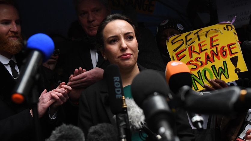 Julian Assange's partner Stella Moris speaks to the med