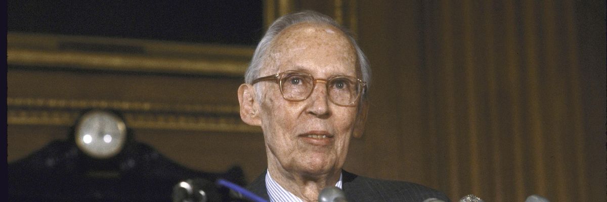 Justice Lewis Powell announcing his retirement