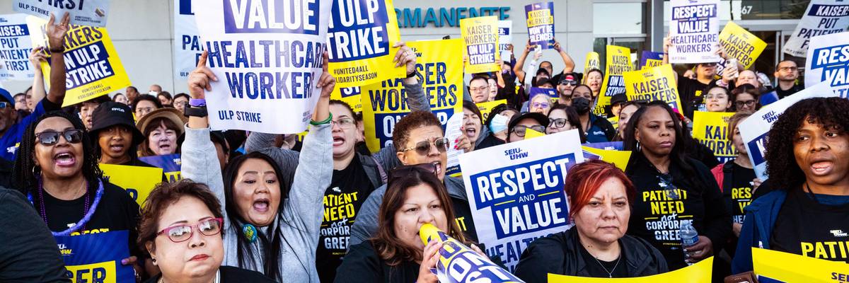 Kaiser workers walk picket line