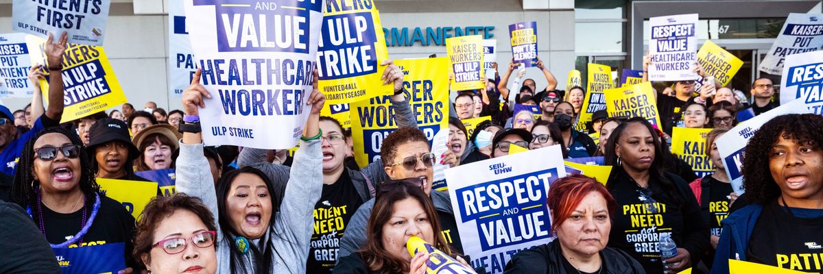 Kaiser workers walk picket line