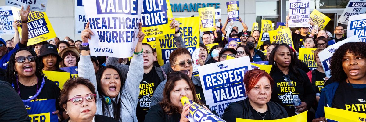 Kaiser workers walk picket line