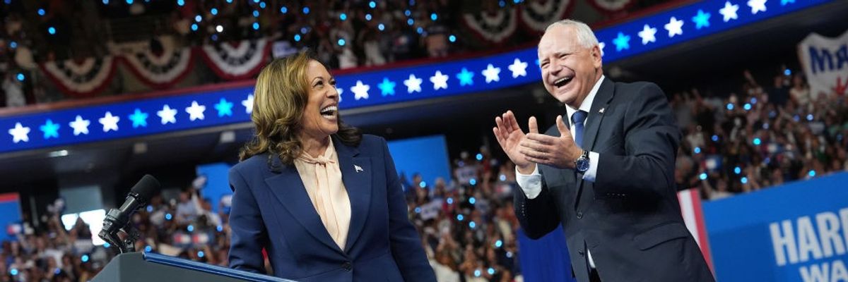 Kamala Harris and Tim Walz
