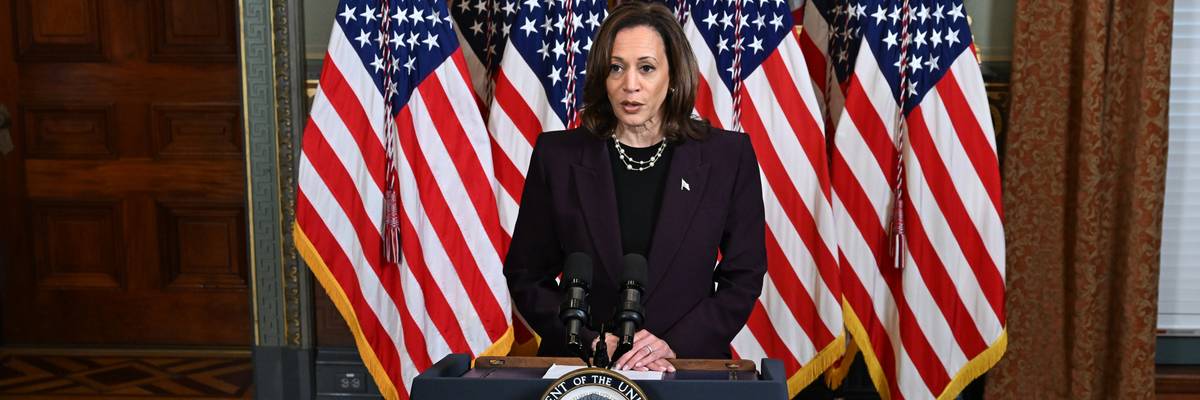 Kamala Harris speaks after meeting with Netanyahu.