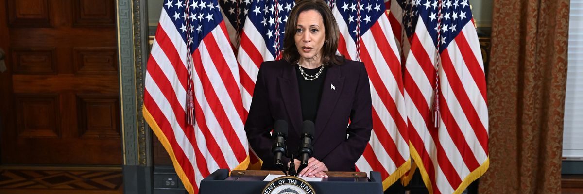 Kamala Harris speaks after meeting with Netanyahu.