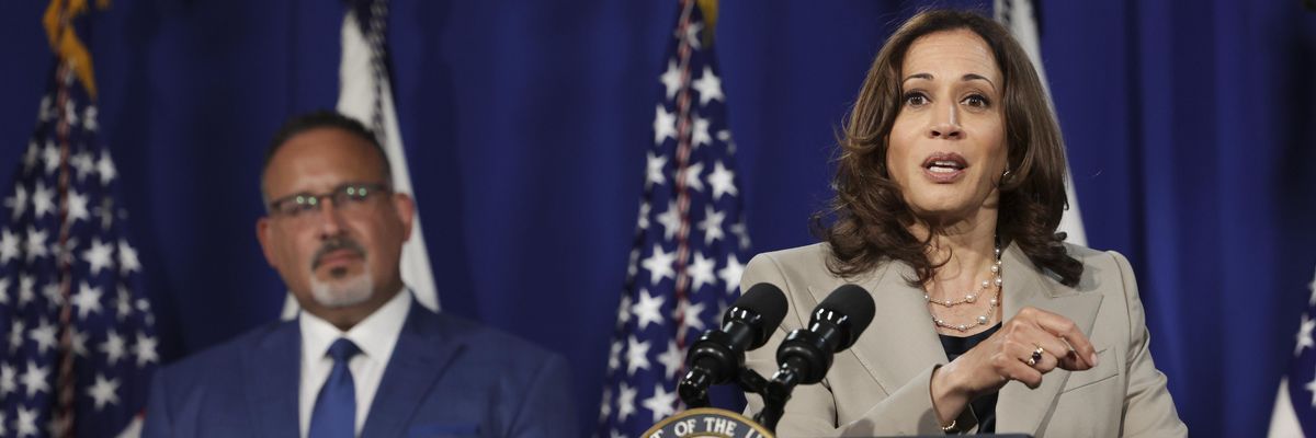 Kamala Harris talking about student debt