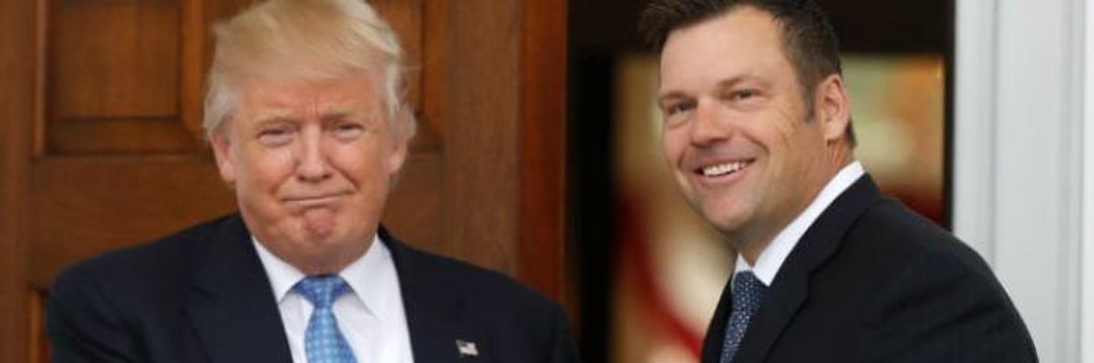 Trump to Appoint Notorious Vote Suppressor Kobach to 'Sham' Election Commission