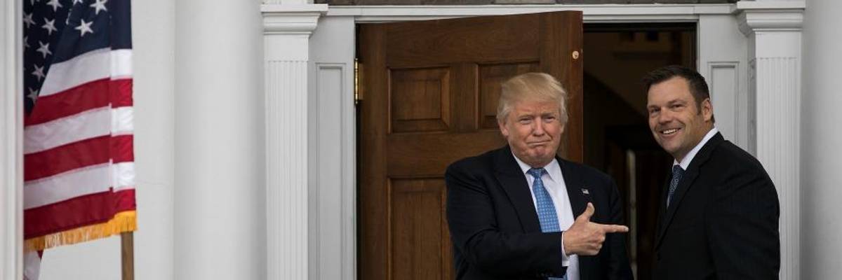 'Stunning': Voting Rights Villain and Trump Sidekick Kris Kobach Refuses to Recuse Himself From Overseeing Recount of His Own Election