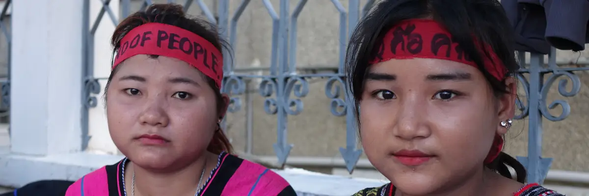 Karen people protest in Thailand.