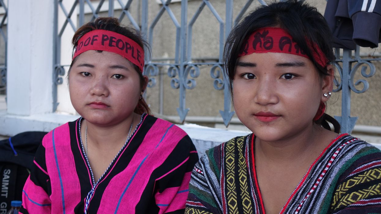 Karen people protest in Thailand.