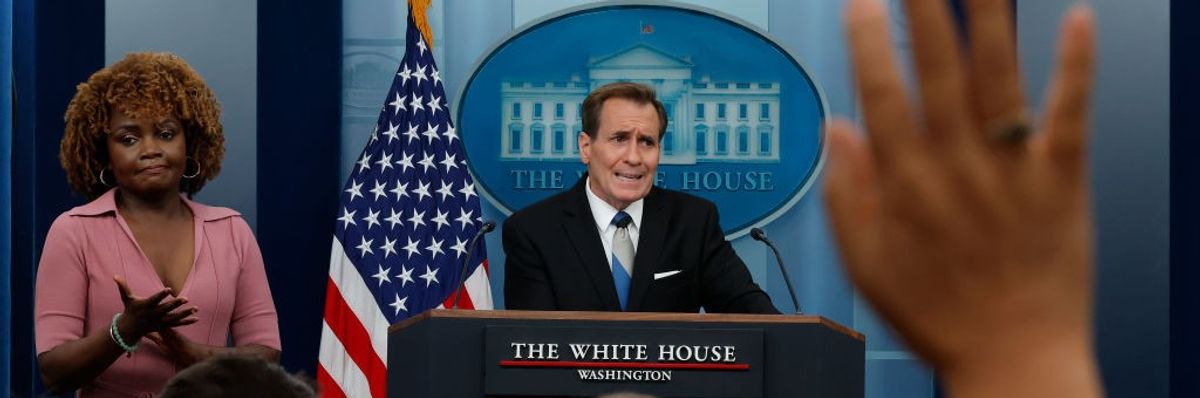 Karine Jean-Pierre and John Kirby speak to repoorters