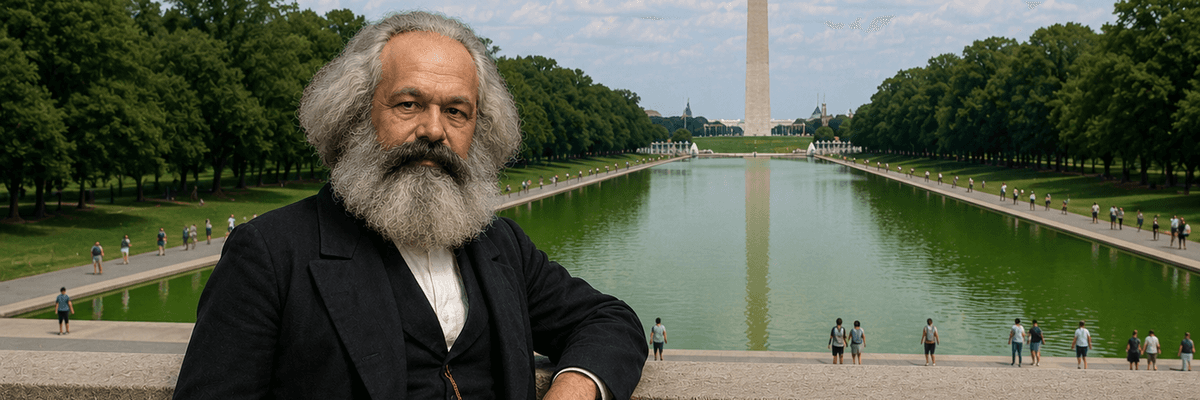 Karl Marx by the Reflecting Pool in DC