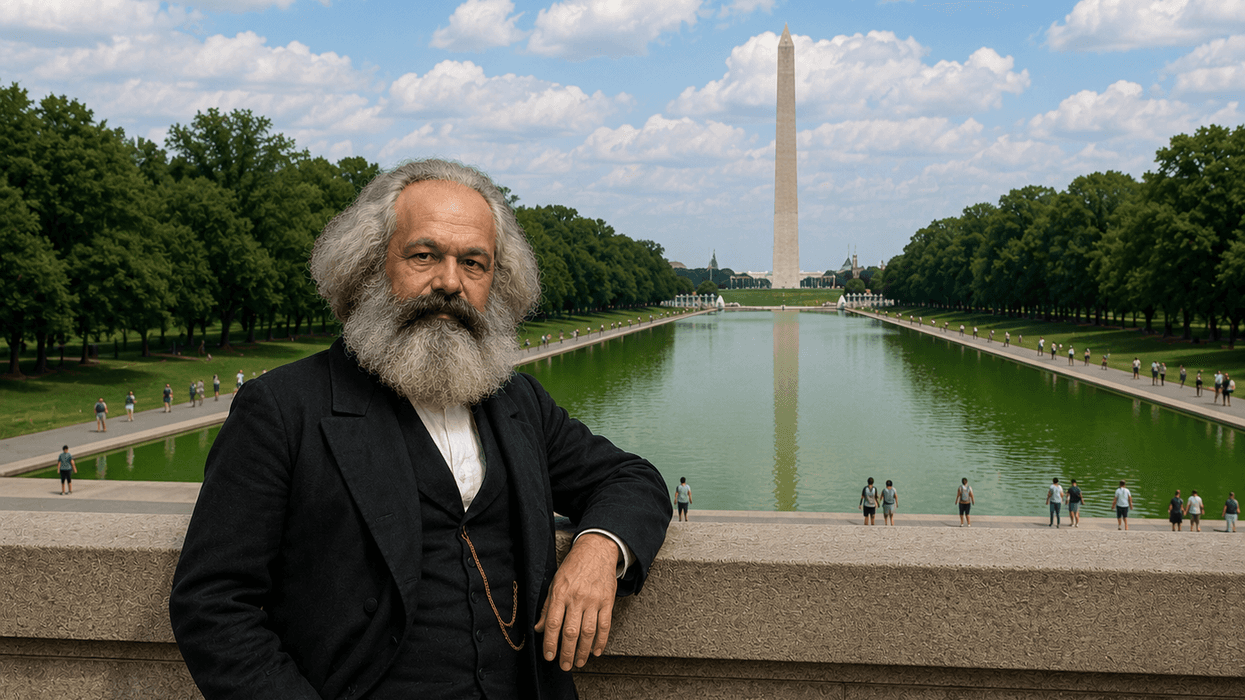 Karl Marx by the Reflecting Pool in DC