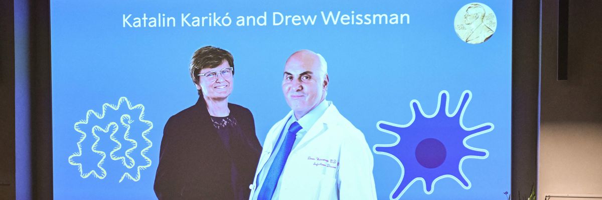 Katalin Karikó and Drew Weissman