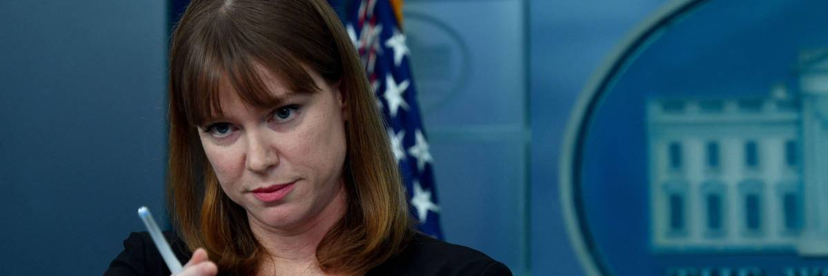 Kate Bedingfield in the White House briefing room