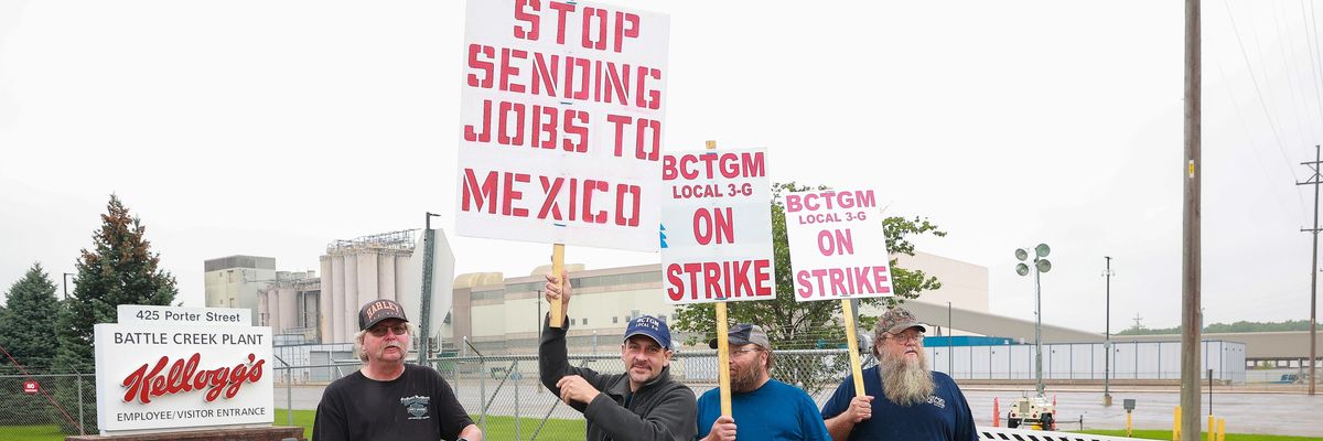 Kellogg's Cereal Plant Workers Go On Strike