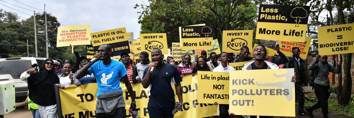 Kenyans march for a robust plastics treaty in Nairobi