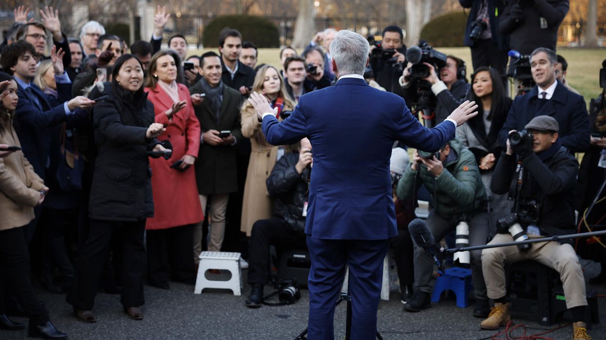 Kevin McCarthy speaking to reporters outside the White House