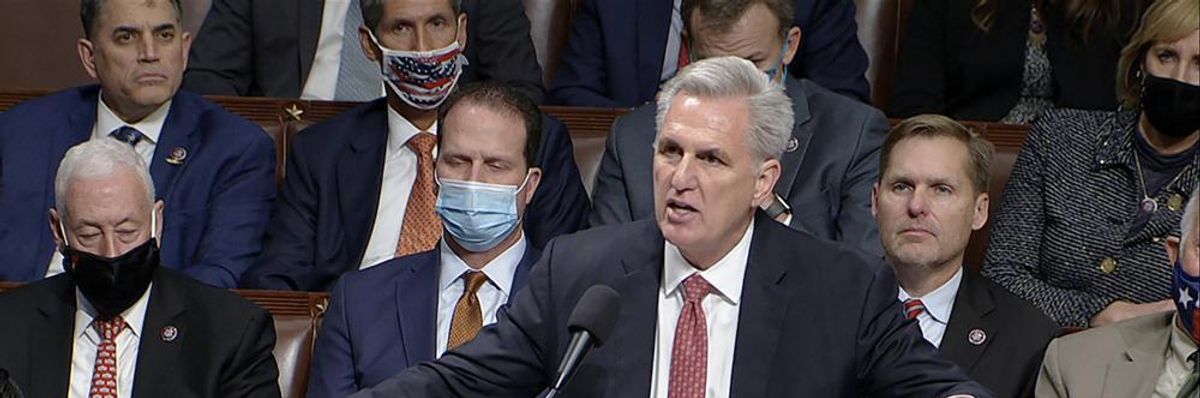 Kevin McCarthy speaks on the House floor.